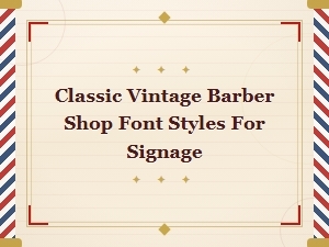 Classic Vintage Barber Shop Font Styles for Signage